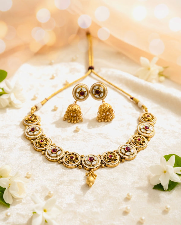 Sheesh Mahal Kundan Necklace Set