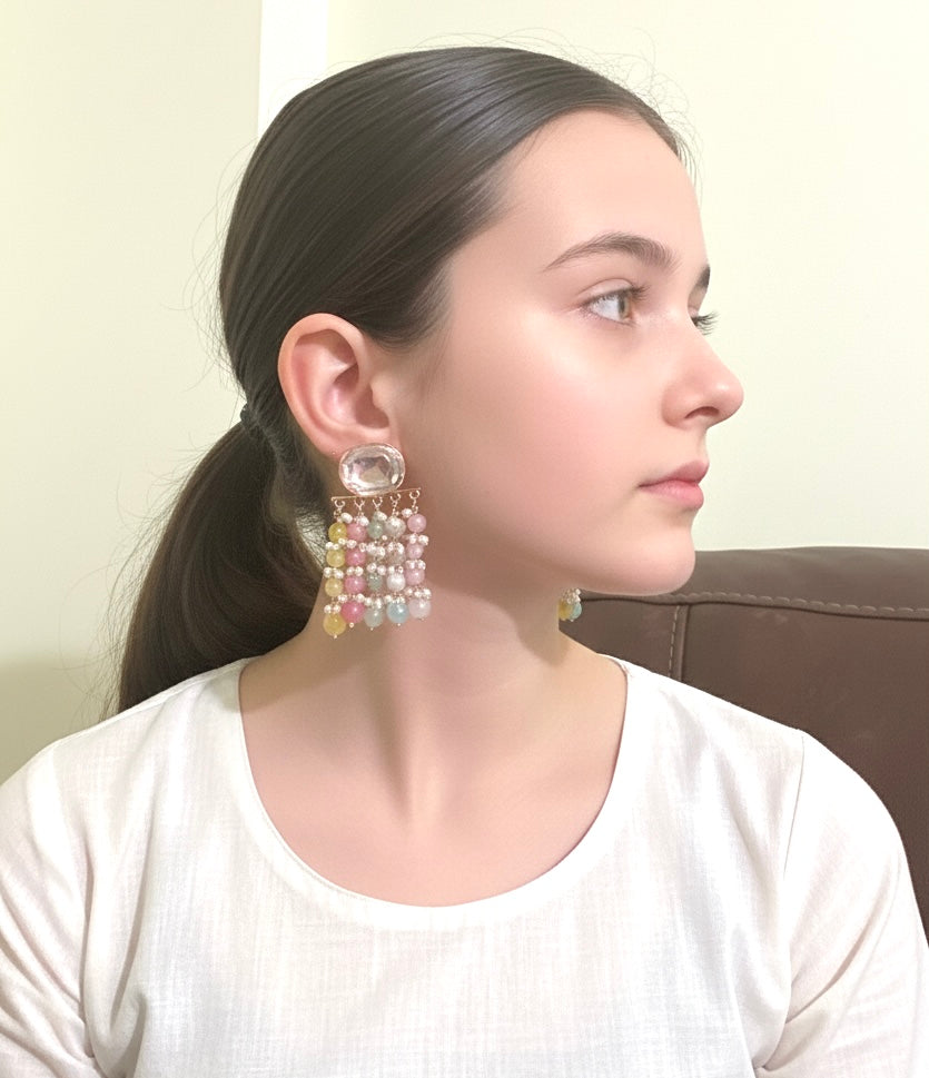 Festiva Multicolour Kundan Danglers
