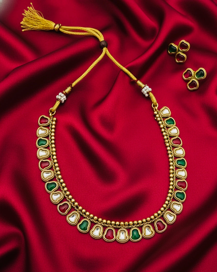 Multicolour Hridaya Kundan Necklace Set