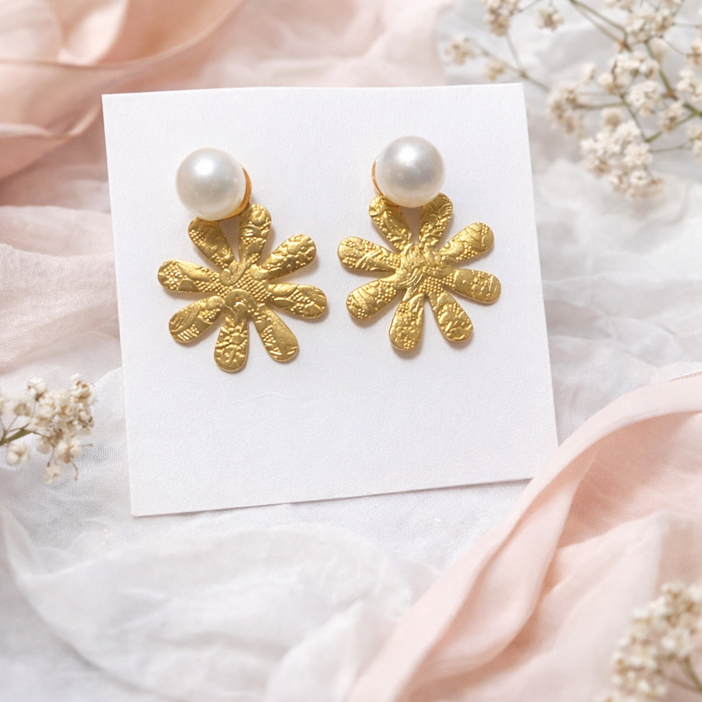 Pearl Bloom Statement Earrings