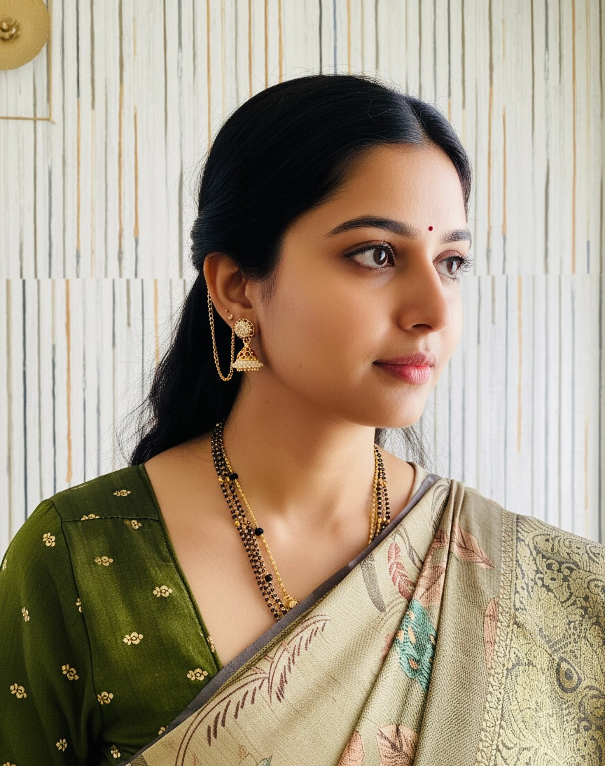 Belli Moda “Temple Grace” Maroon Jhumka