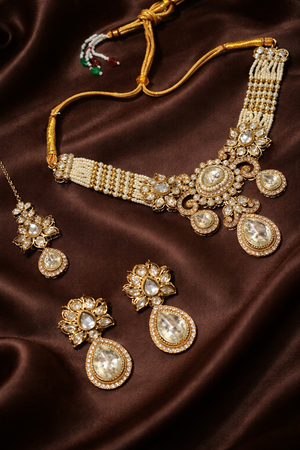 Noor Royale Polki Pearl Choker Set