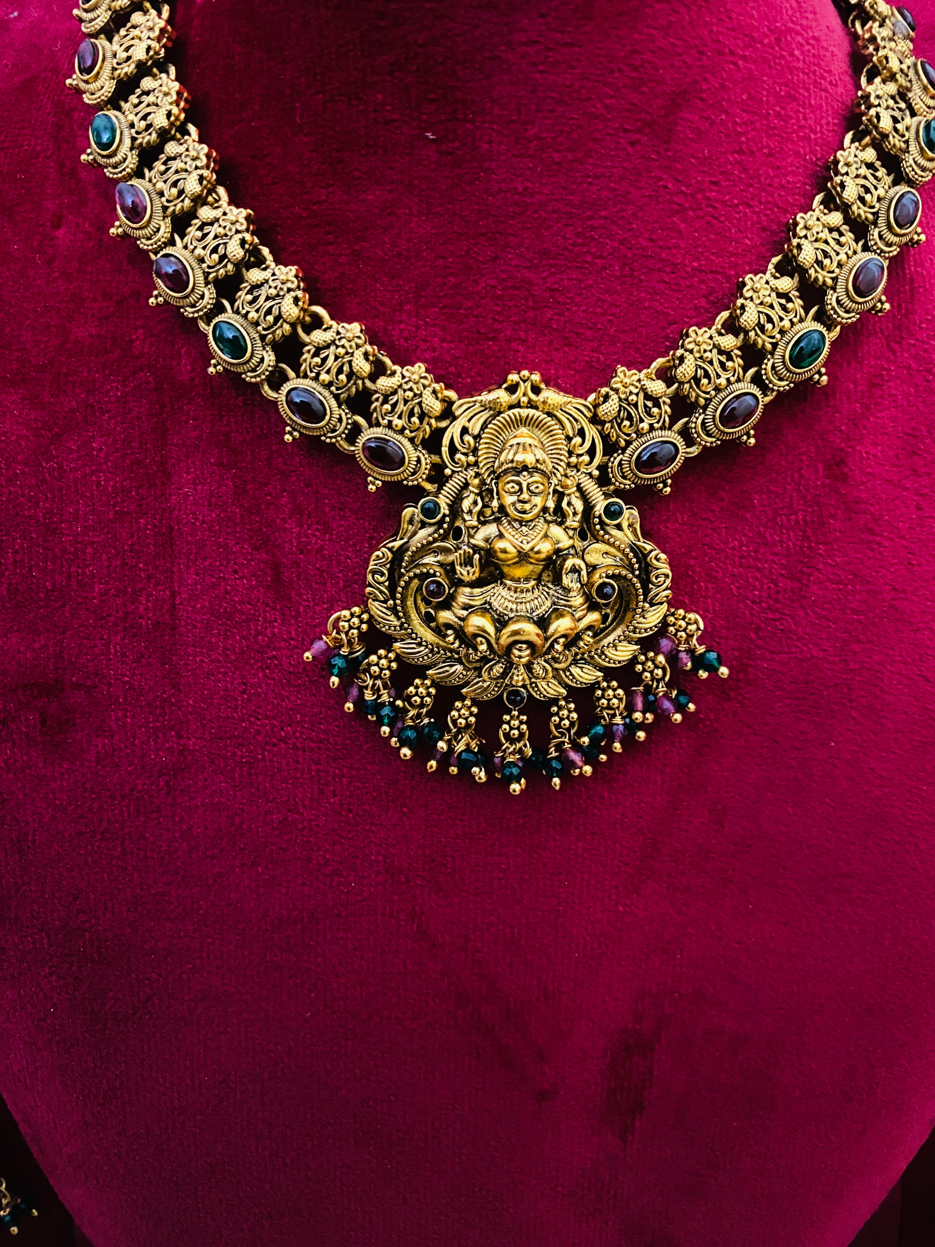 Antique Lakshmi Devi Temple Necklace Set