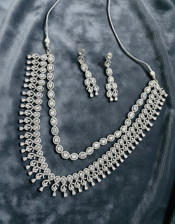 Premium Zircon Layered Bridal Necklace Set
