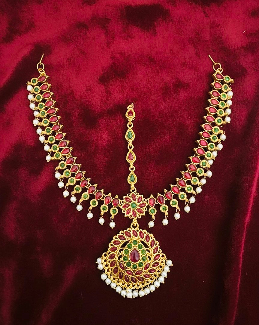 The 'Mayura' Kundan Bridal Mathapatti