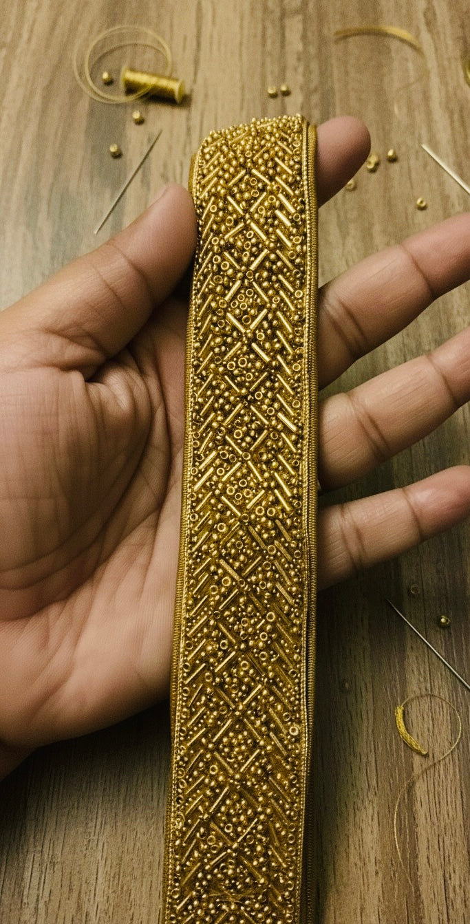 Aurelia – Handcrafted Golden Saree Belt