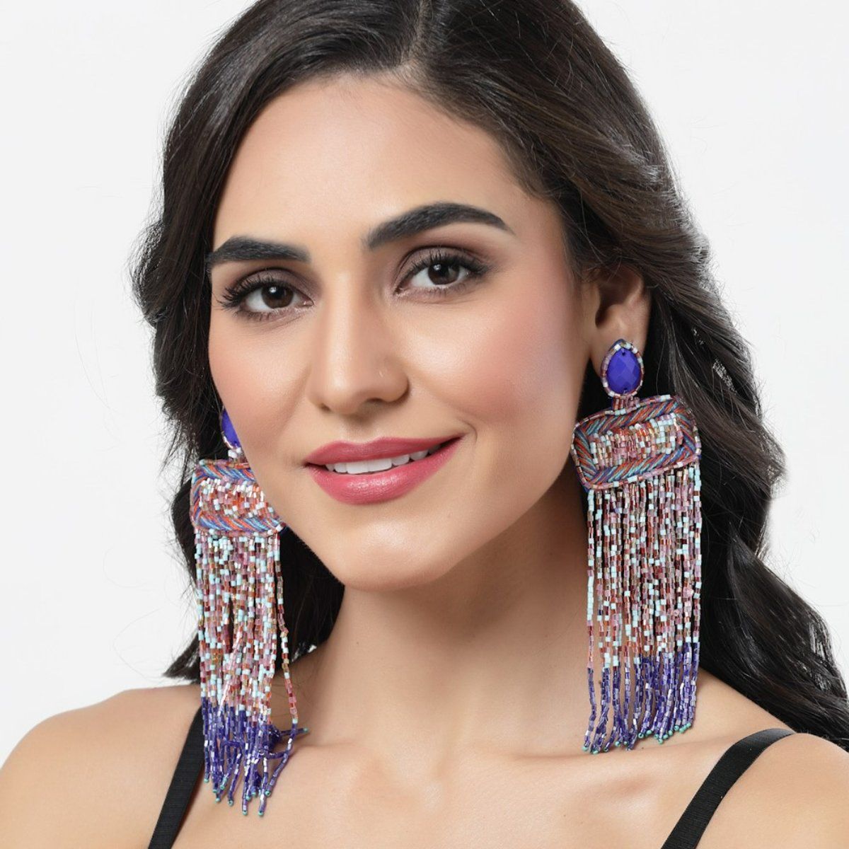Boho Fiesta Beaded Tassel Earrings