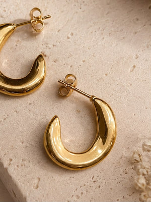 Luna gold anti- tarnish hoop earrings
