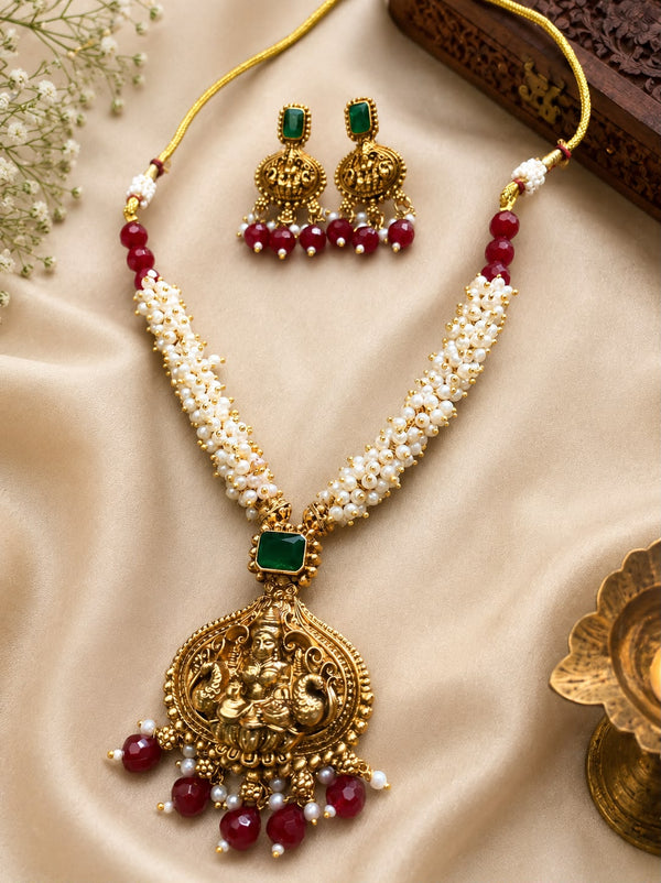 Antique Lakshmi pearl choker set