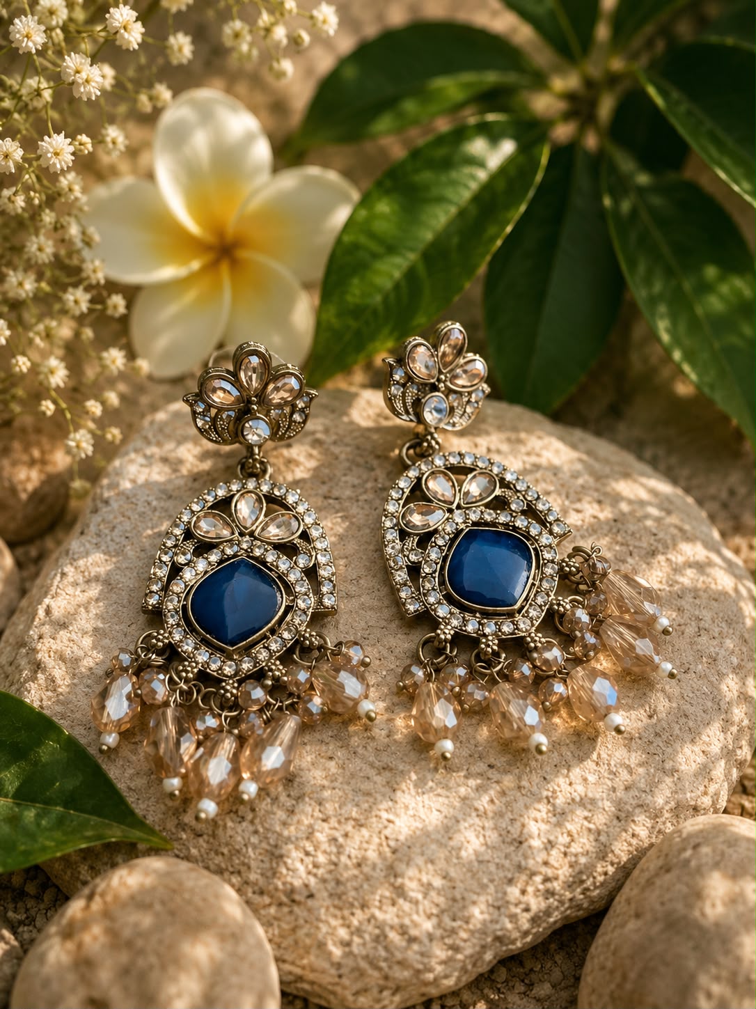 Blue stone antique chandbail