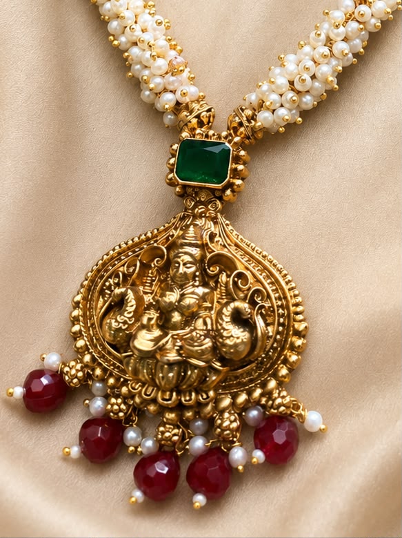 Antique Lakshmi pearl choker set