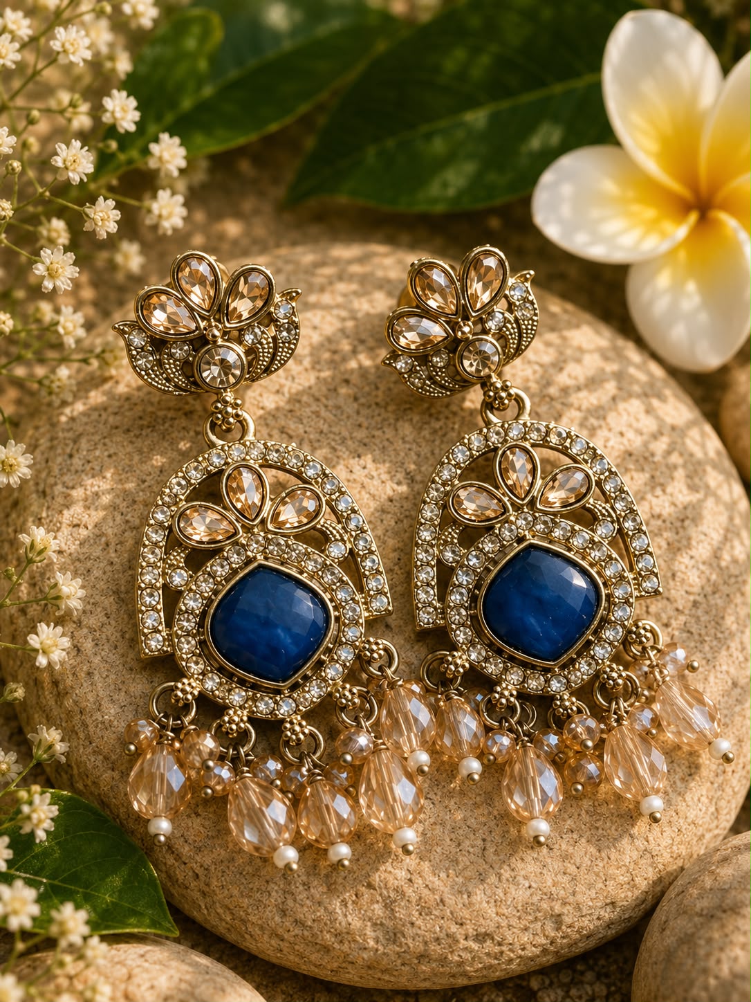 Blue stone antique chandbail